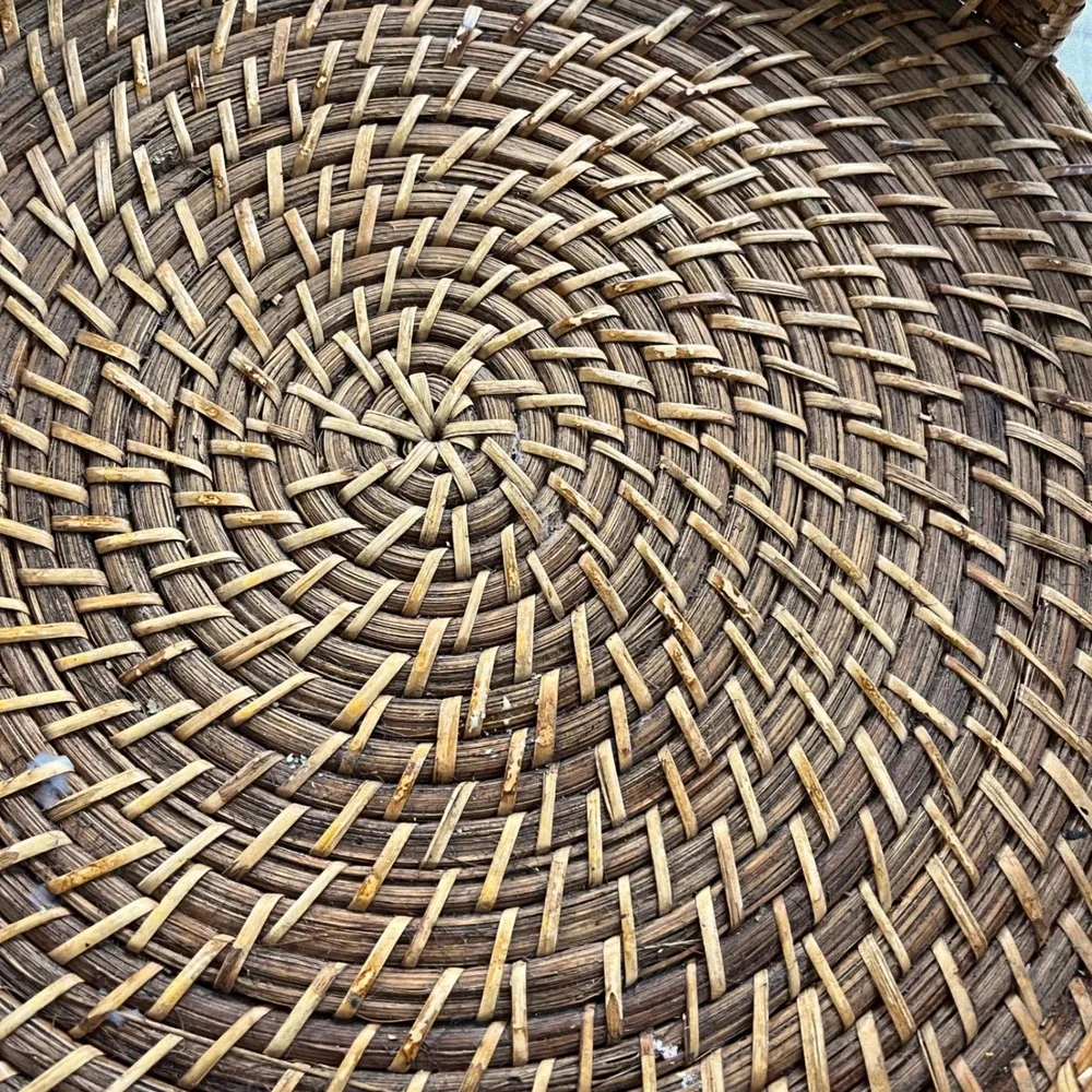 Natural Rattan Round Tray